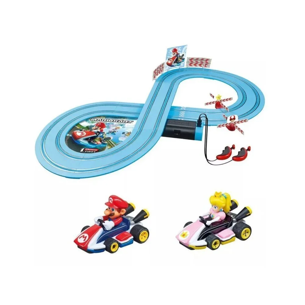 Carrera First Mario Kart Racing Set Featuring Mario and Peach Super Mario